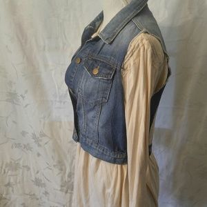 Forever 21 sleeveless denim laceback vest sz M